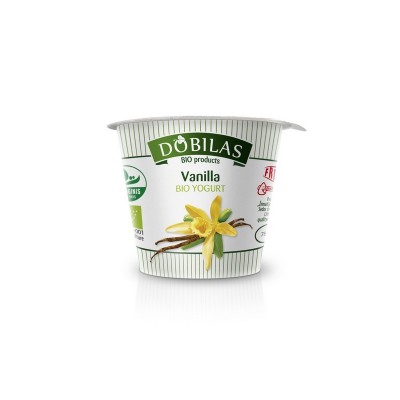 Ekologiškas jogurtas DOBILAS su vanile 2,5-3,5% rieb., 125 g