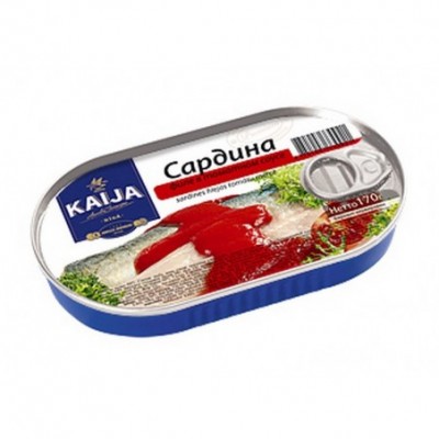 Sardinės filė pomidorų padaže KAIJA, 170 g (EO)